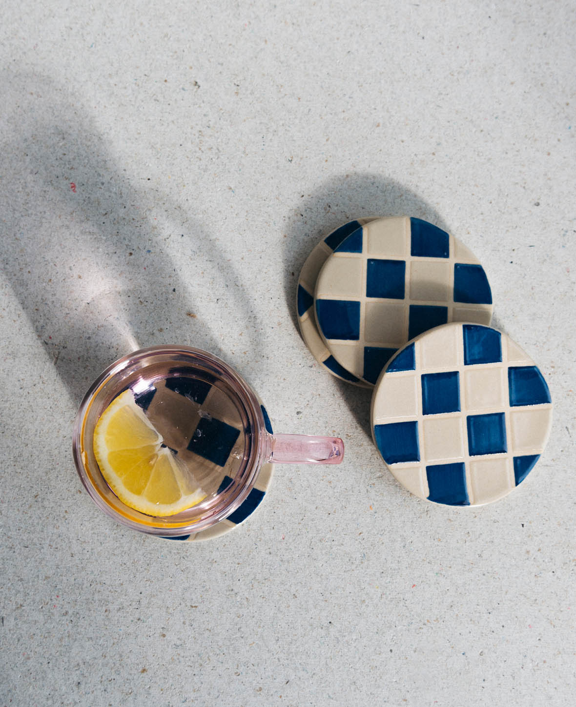Sous-verres en céramique, carrés, 4 pièces.