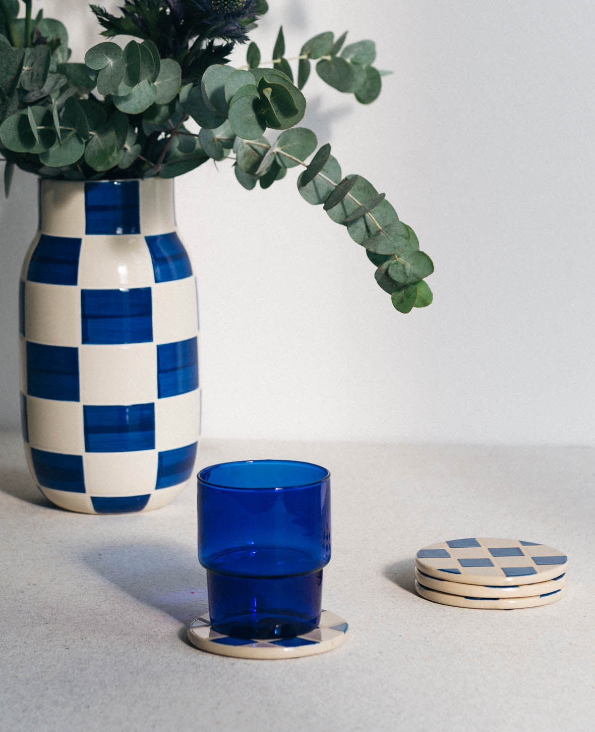 Sous-verres en céramique, carrés, 4 pièces.