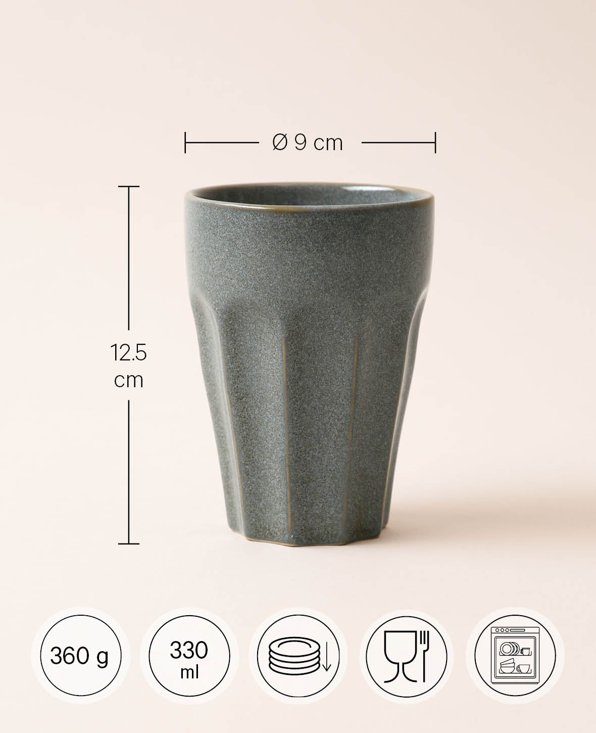Macchiato cup, blue-grey