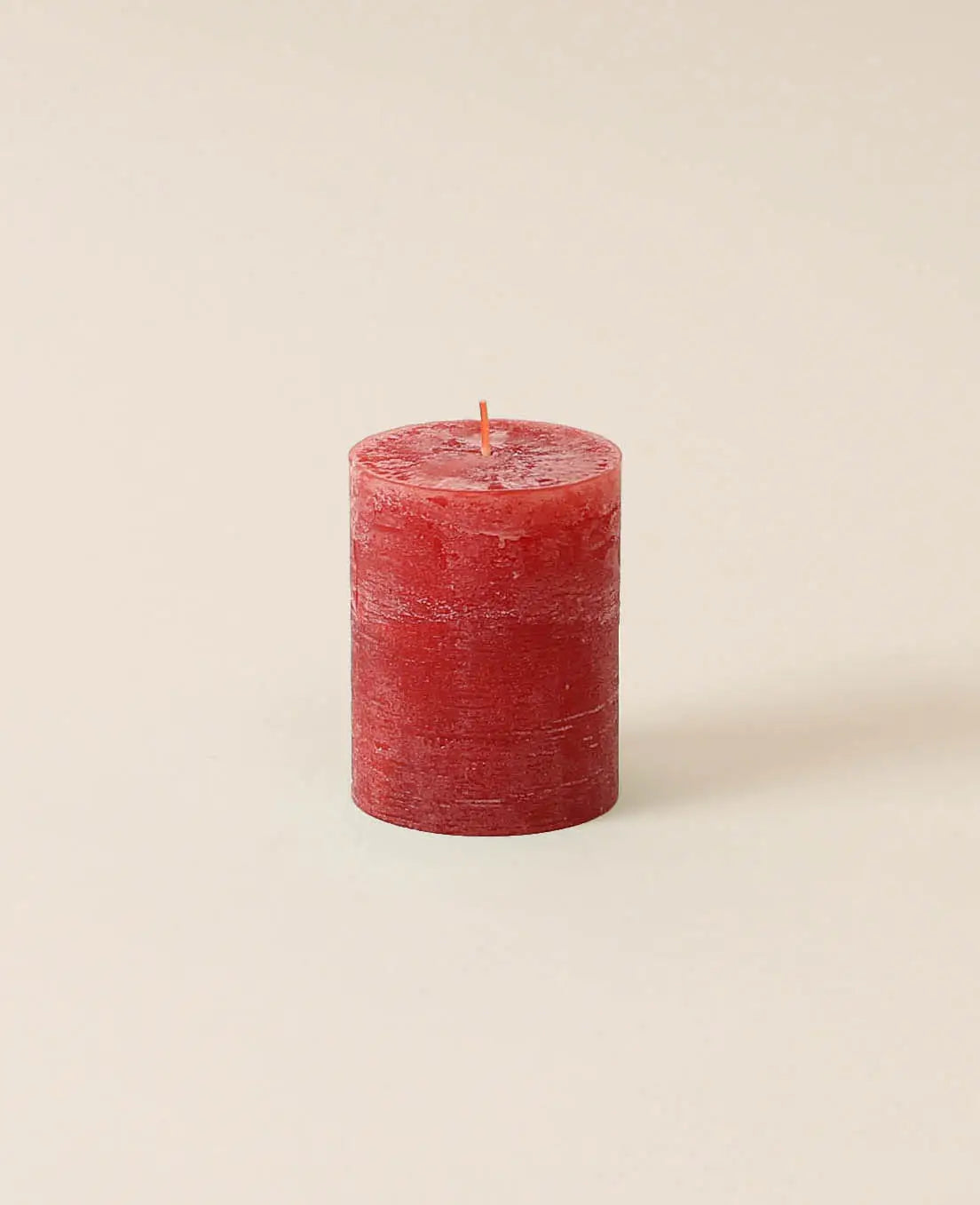 Rustic Kerze / Zylinderkerze, Rubin Rot, Ø 7 x 11 cm