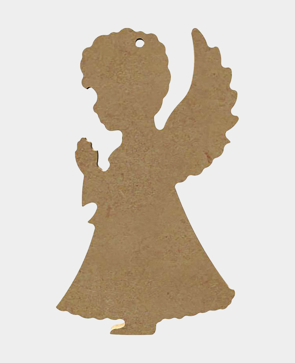 Décoration MDF Ange en prière, 9 x 0,5 x 15 cm, marron, 1 pc