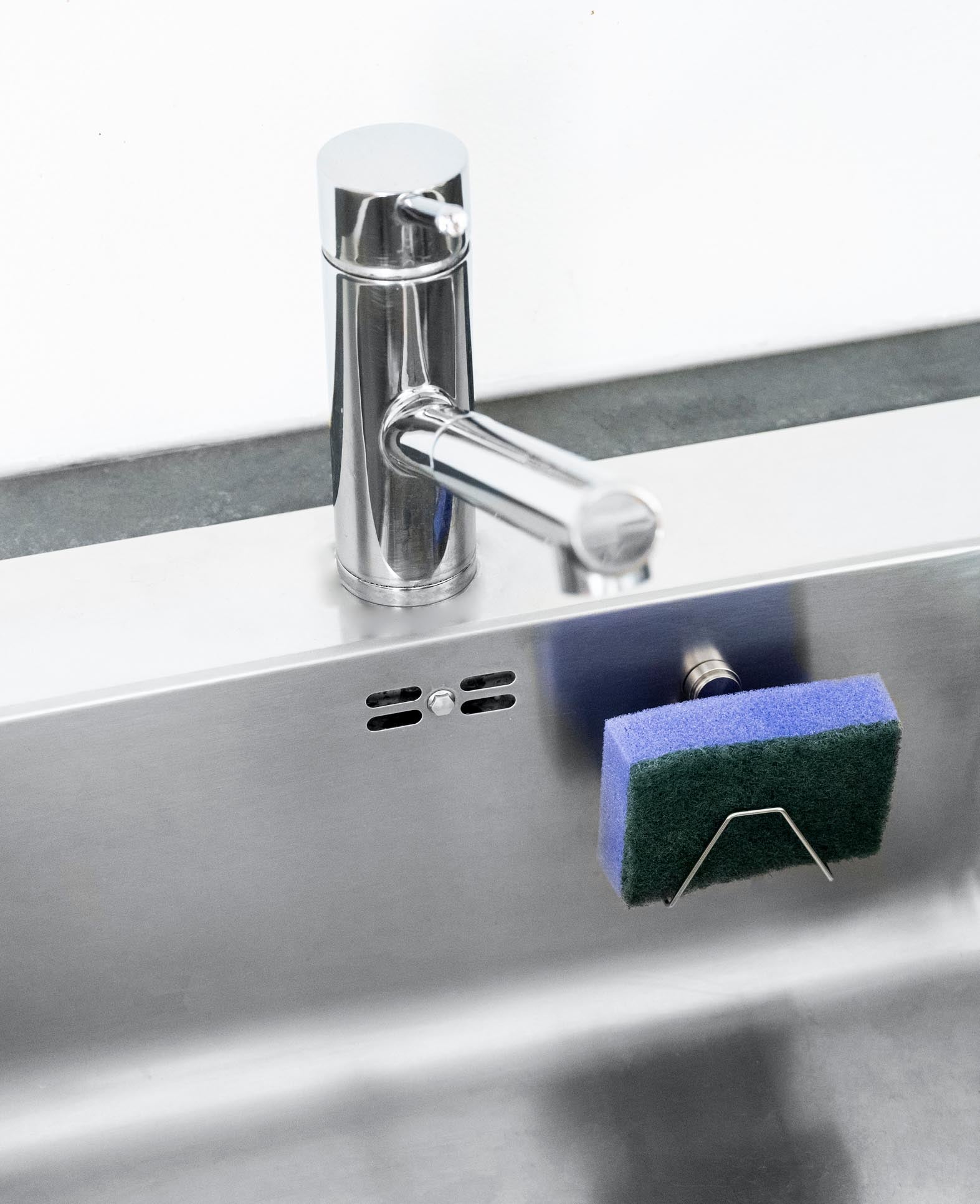 Magnetischer Schwammhalter für Spülbecken aus Edelstahl