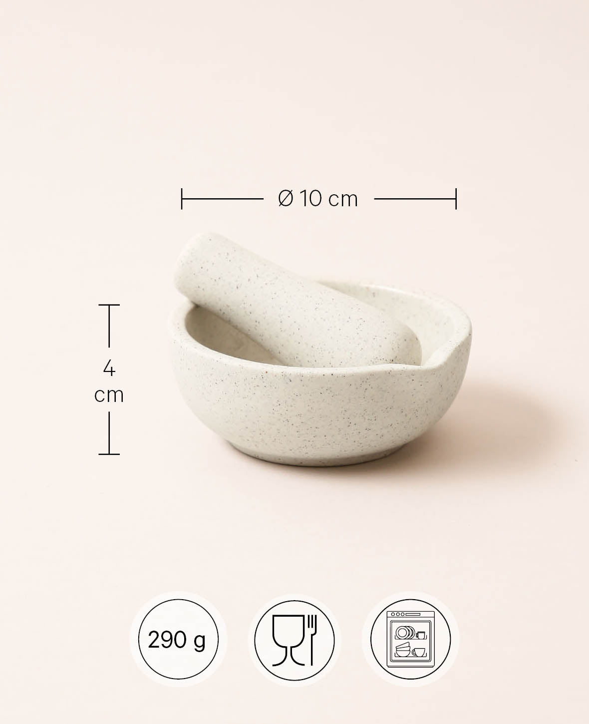 Mörtel en céramique, sable, D10cm