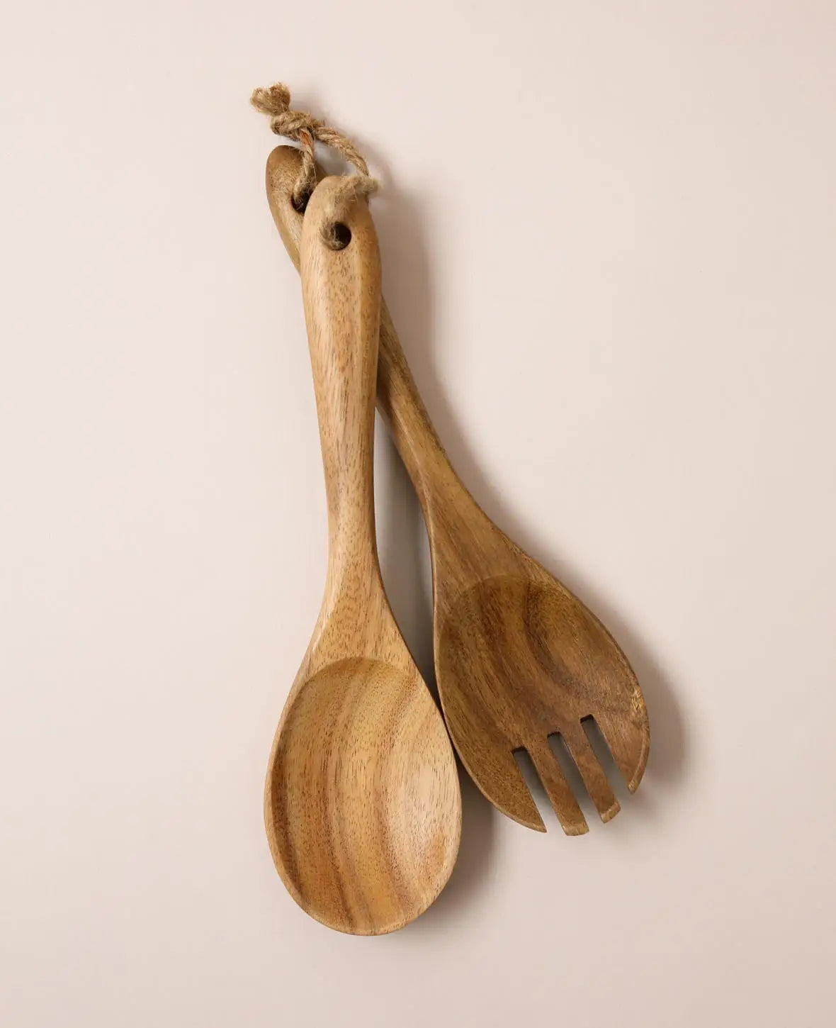 2-teiliges Salatbesteck aus Akazienholz, 26 x 7 cm