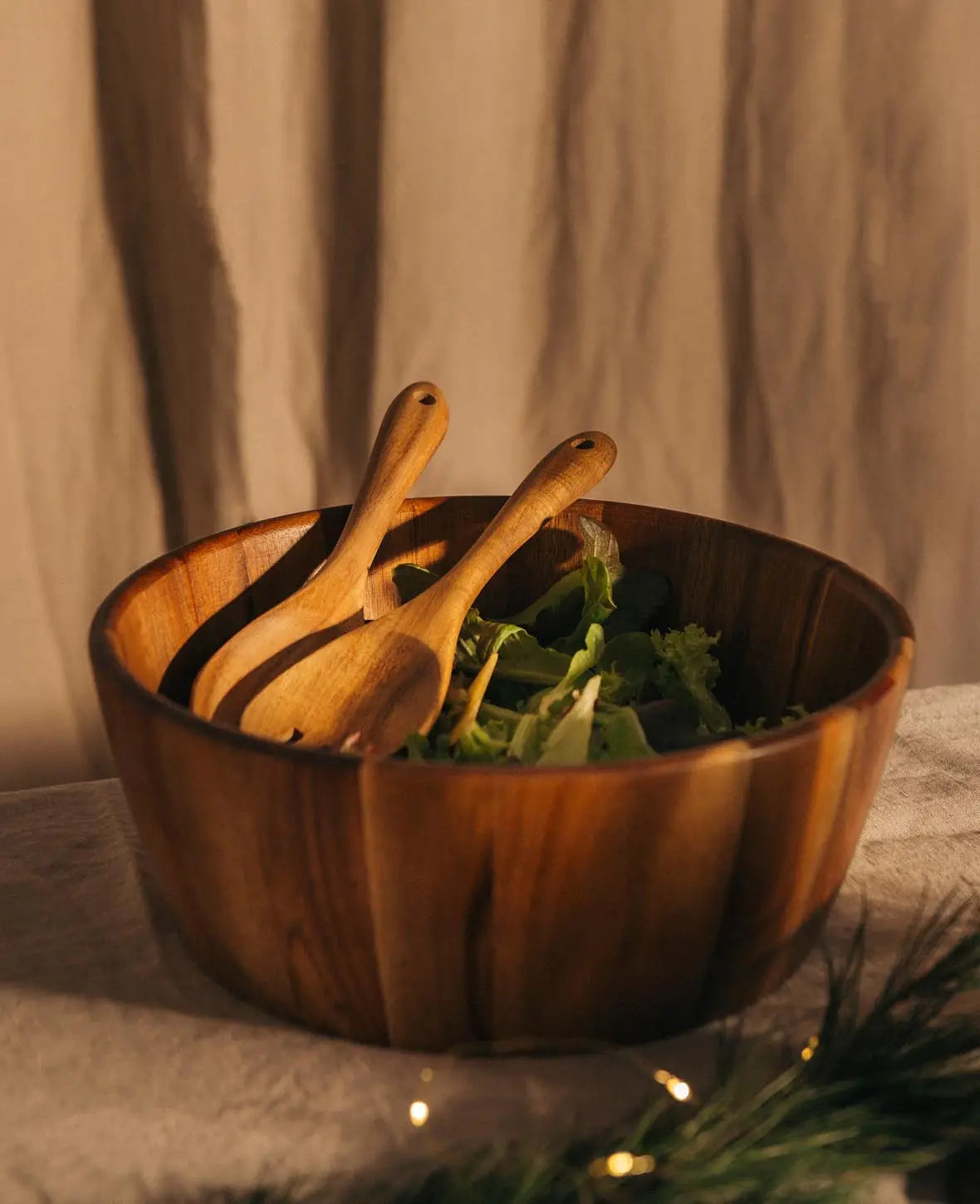 Holzschale / Salatschüssel Akazienholzschale, Ø 30 x H 11.3 cm