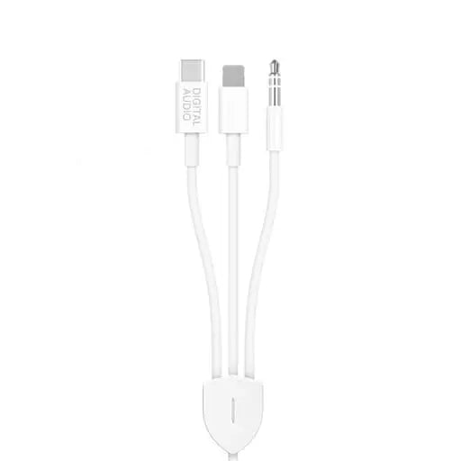 (120cm) Adaptateur musical 3en1 Lightning / AUX 3.5mm / USB C vers AUX 3.5mm