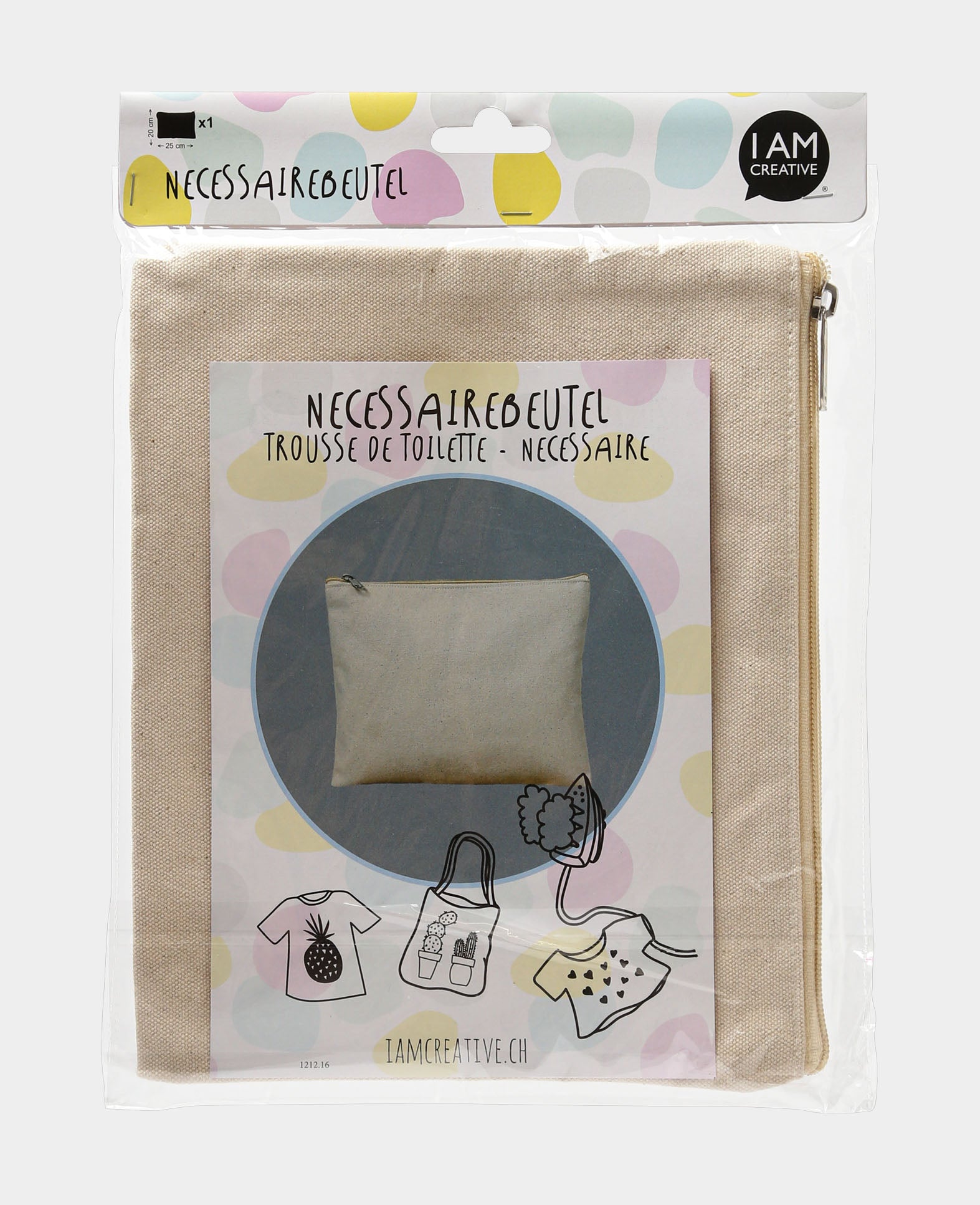Trousse de toilette, écru, 25 x 20 cm, 1 pièce.