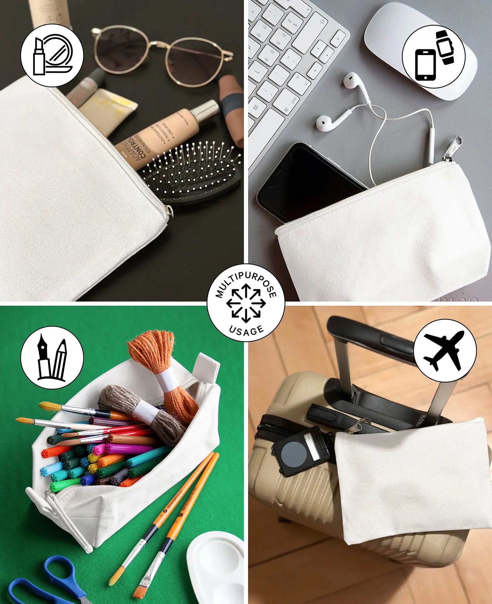 Necessaire, Weiss, 25 x 15 x 5 cm, 1 Stk.
