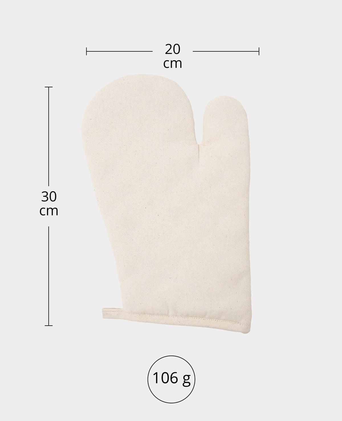 Oven Mitt, Natural, 20 x 30 cm, 1 pc.