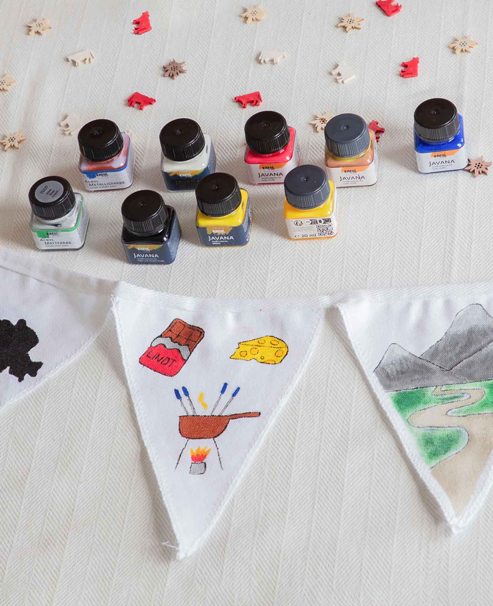 Wimpelkette, Weiss, 21 x 190 cm