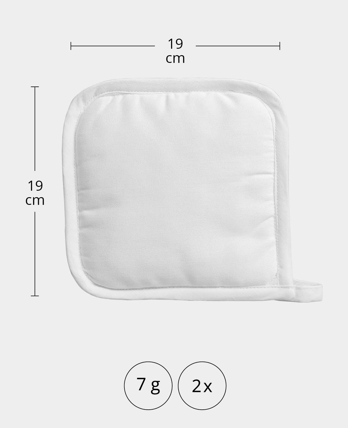 Manique, blanc, 19 x 19 cm, 2 p.