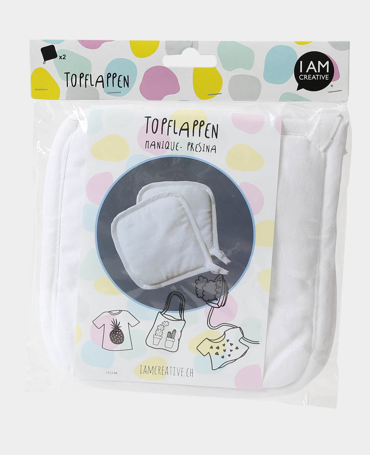 Topflappen, Weiss, 19 x 19 cm, 2 Stk.