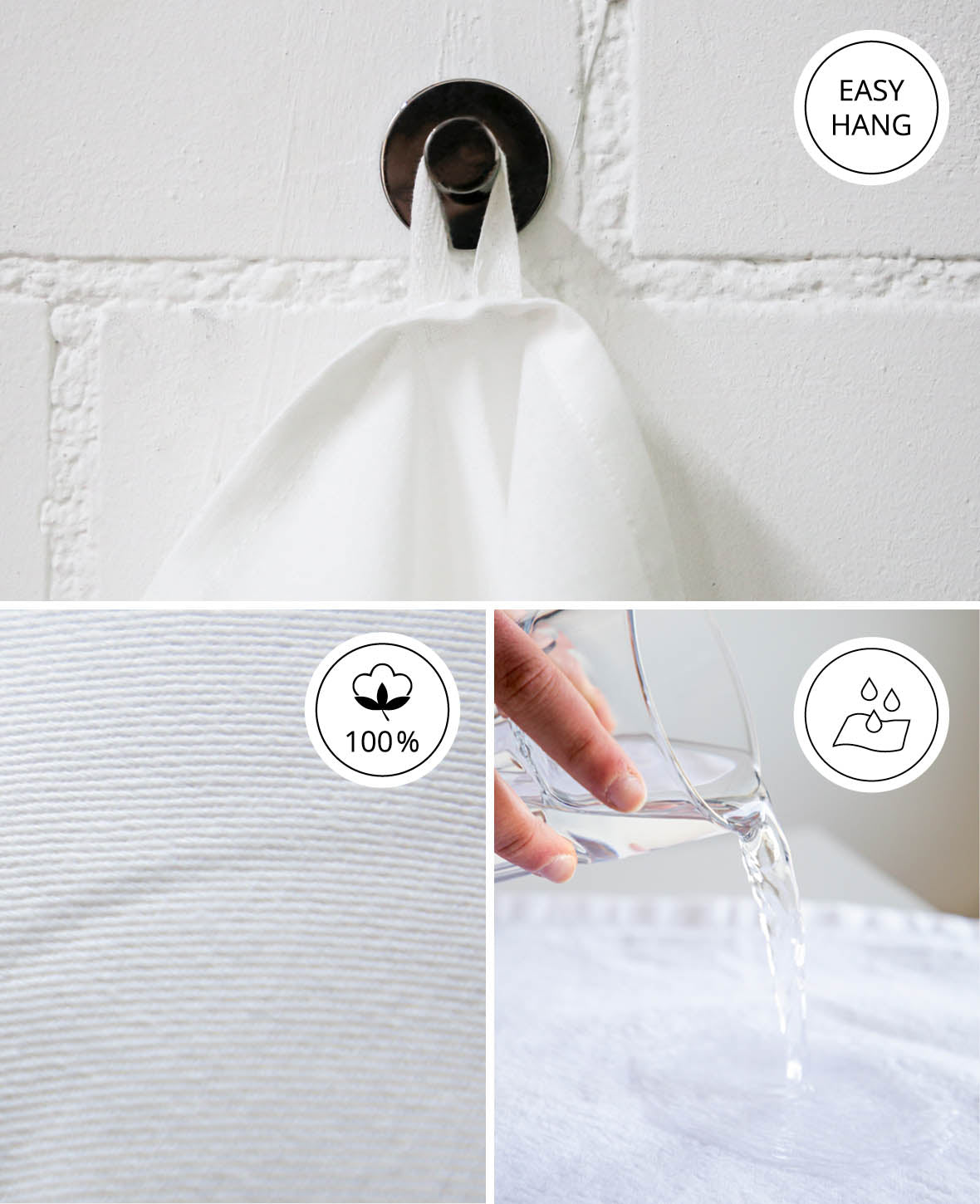 Kitchen towel, white, 50 x 85 cm, 1 pc.