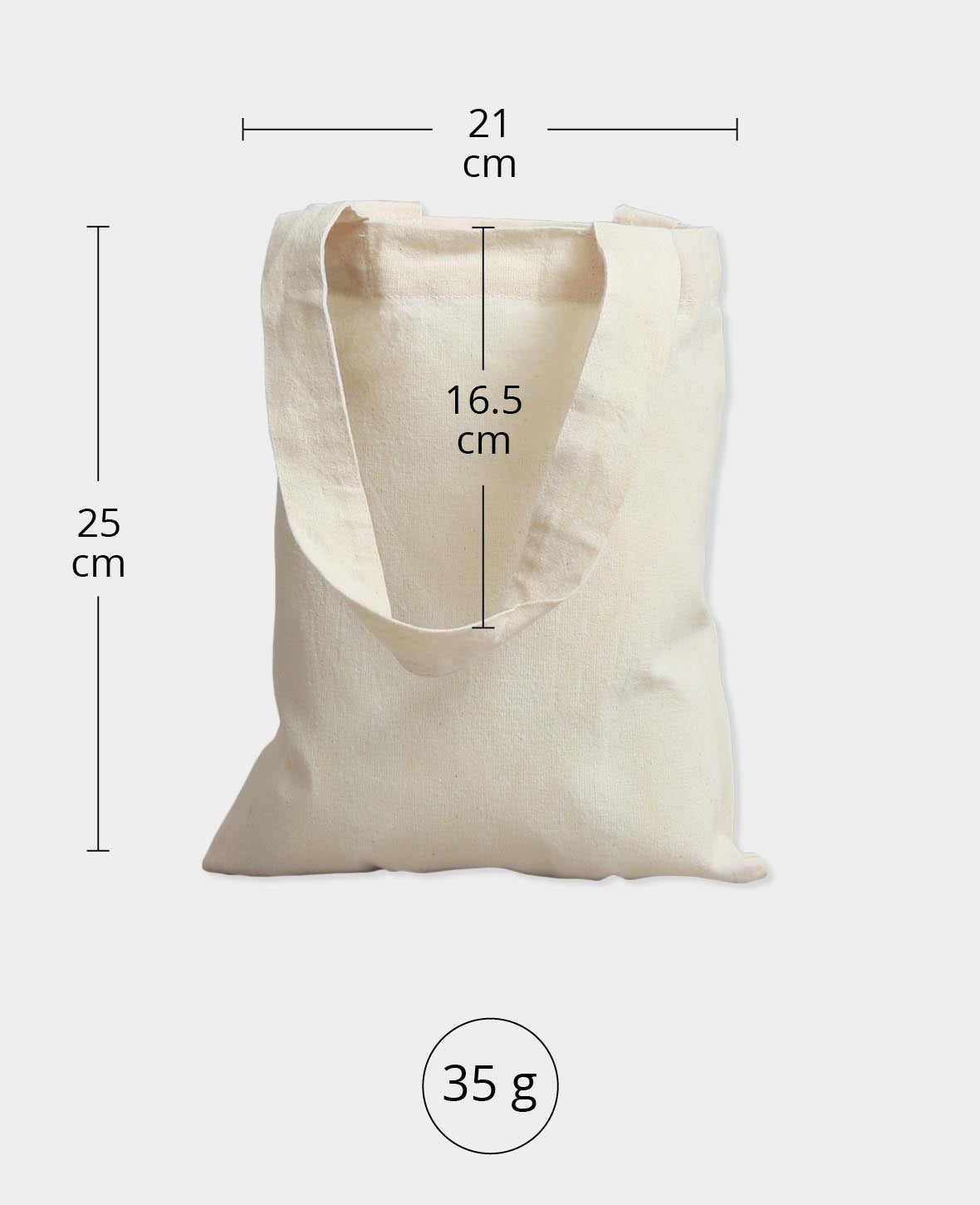 Mini Tasche, Ecru, 21 x 25 cm, 8 Stk.