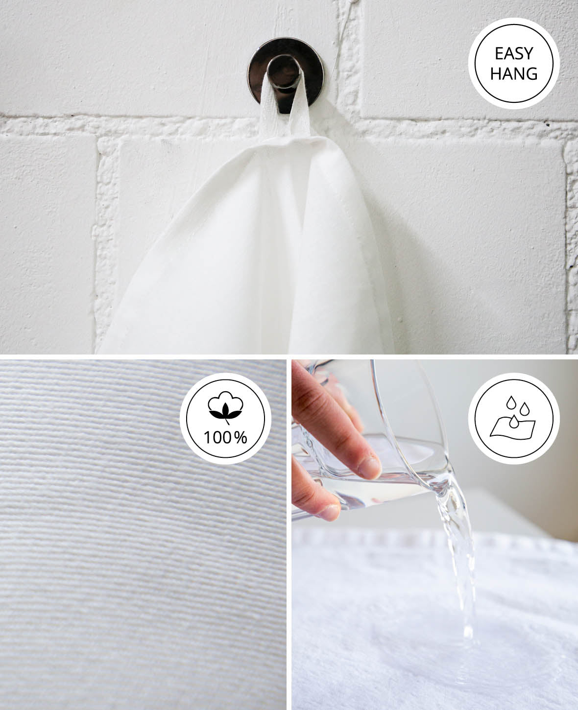 Kitchen Towel Set 50 x 85 cm, White, 5 pcs.