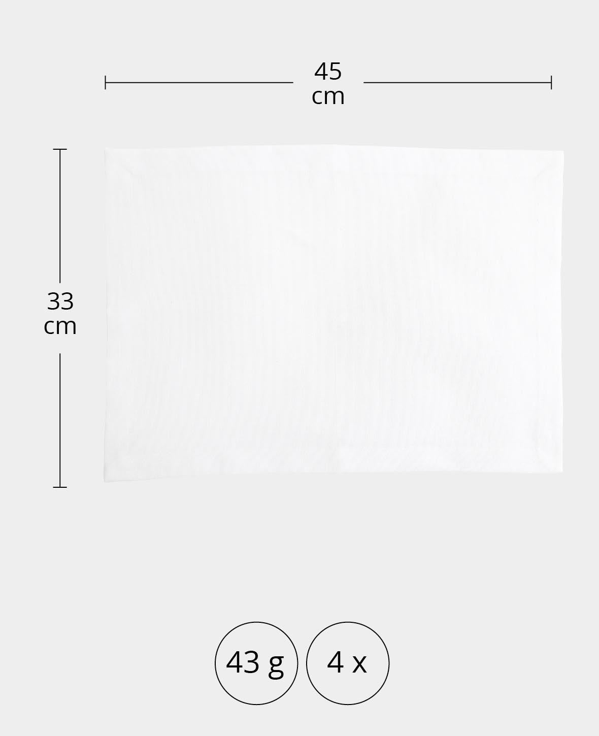 Set de table, blanc, 33 x 45 cm, 4 pces