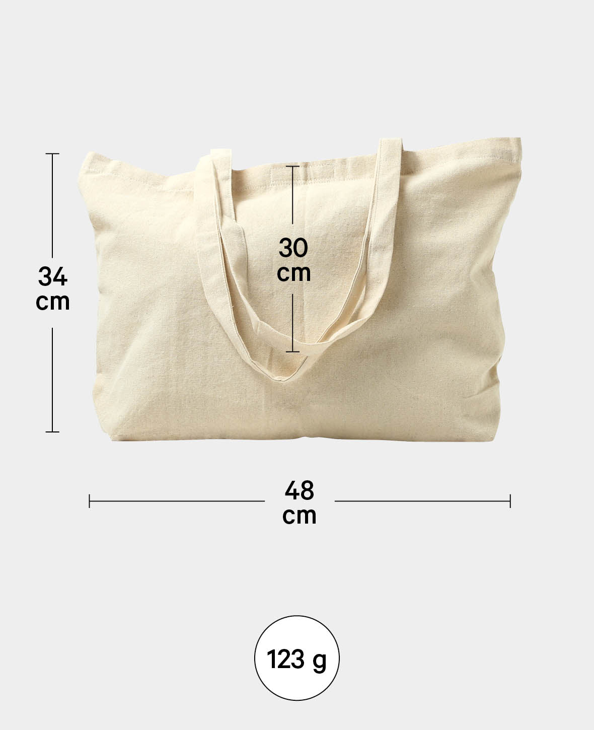 Shopper Stofftasche, 48 x 10 x 34 cm, 6 Stück