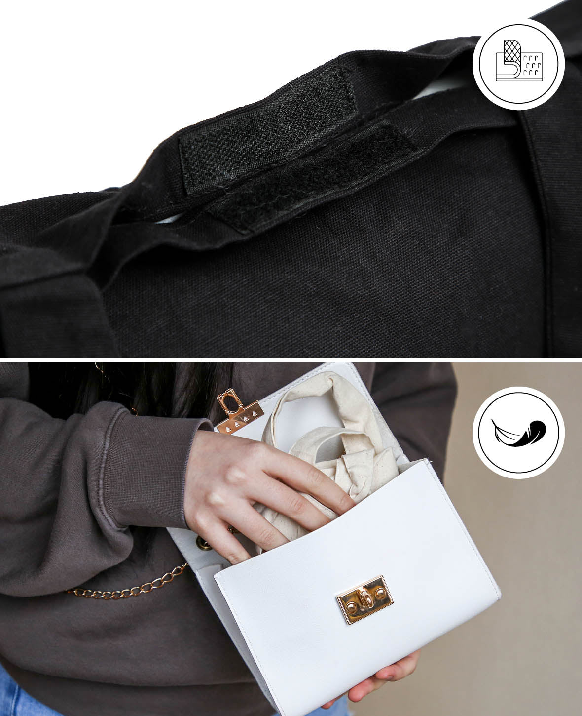 Shopper Stofftasche, Schwarz, 48 x 10 x 34 cm