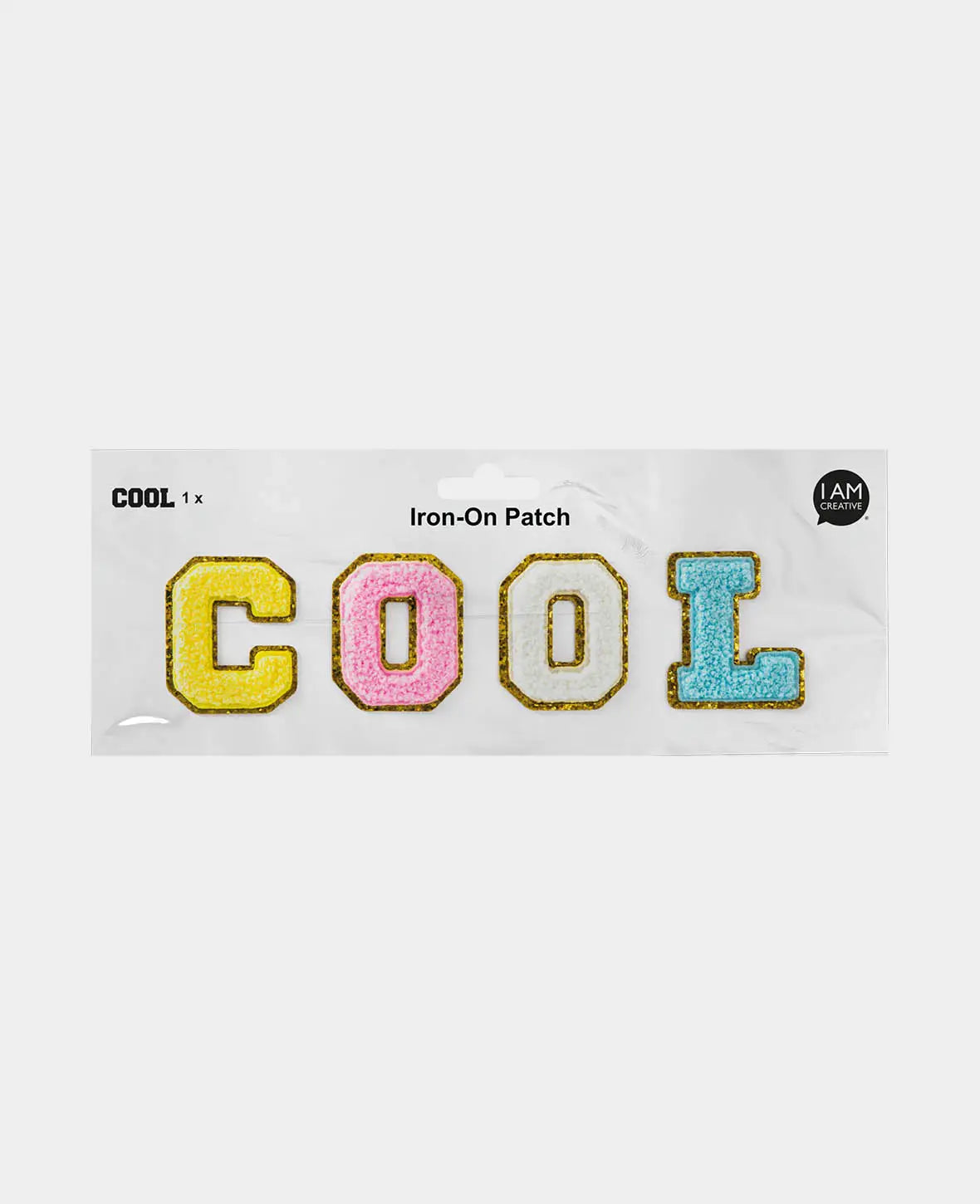 Iron on patch "Cool", sew-on patch & iron-on patch, colorful, approx. 23 x 5.5 cm