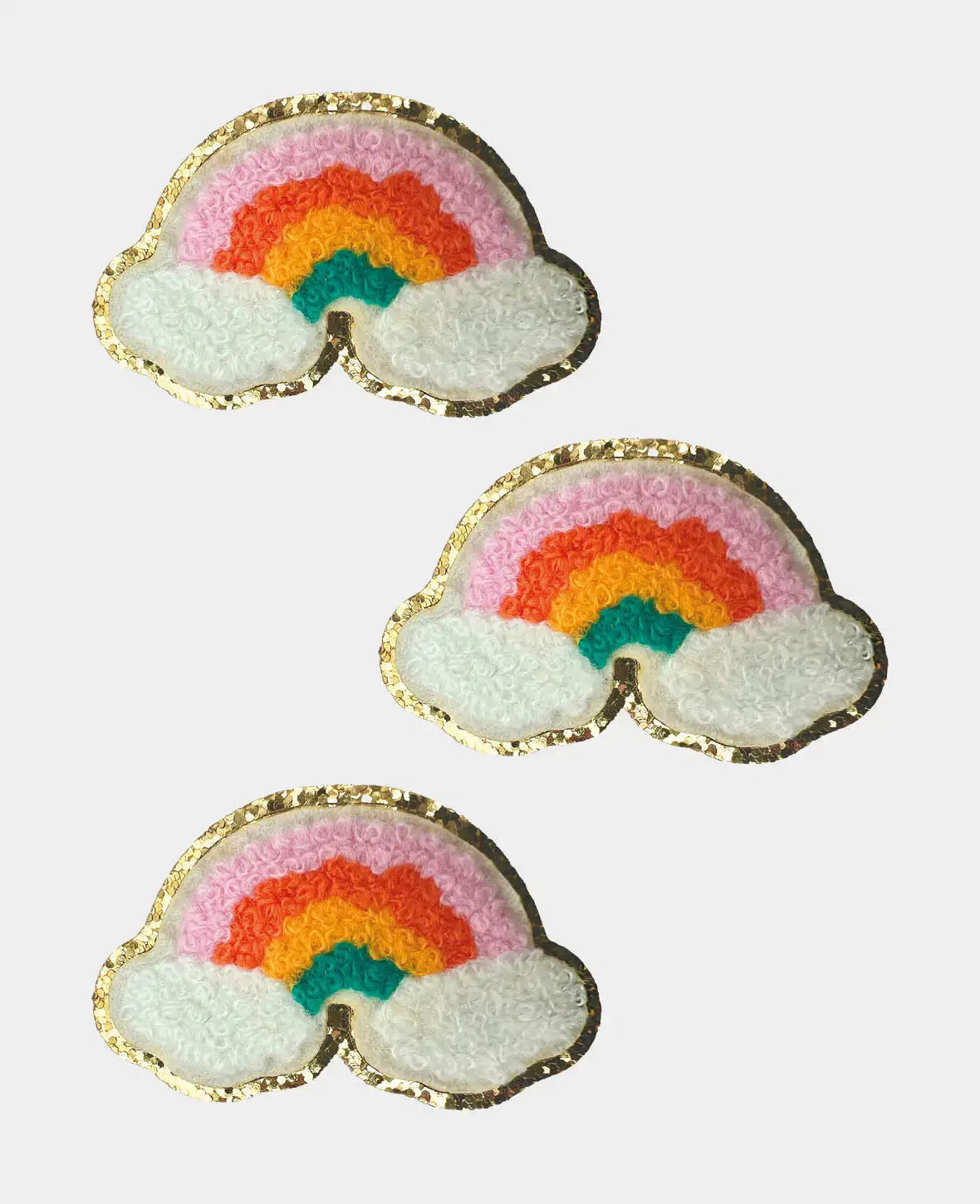 Écusson thermocollant "Arc-en-ciel", à repasser et à coudre, multicolore, env. 6 x 3,5 cm, 3 pièces