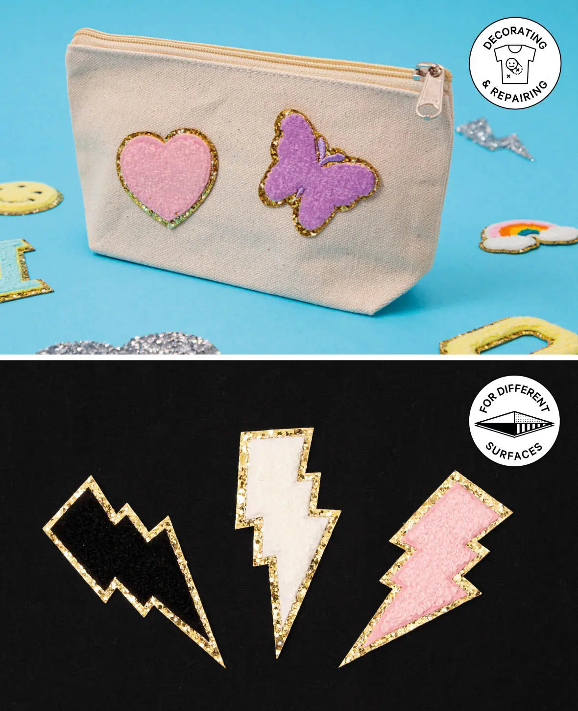 Iron on patch "Cool", sew-on patch & iron-on patch, colorful, approx. 23 x 5.5 cm