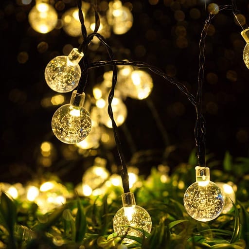 LED Deko Solar Lichterkette Kugeln Outdoor Beleuchtung IP44, 12 m