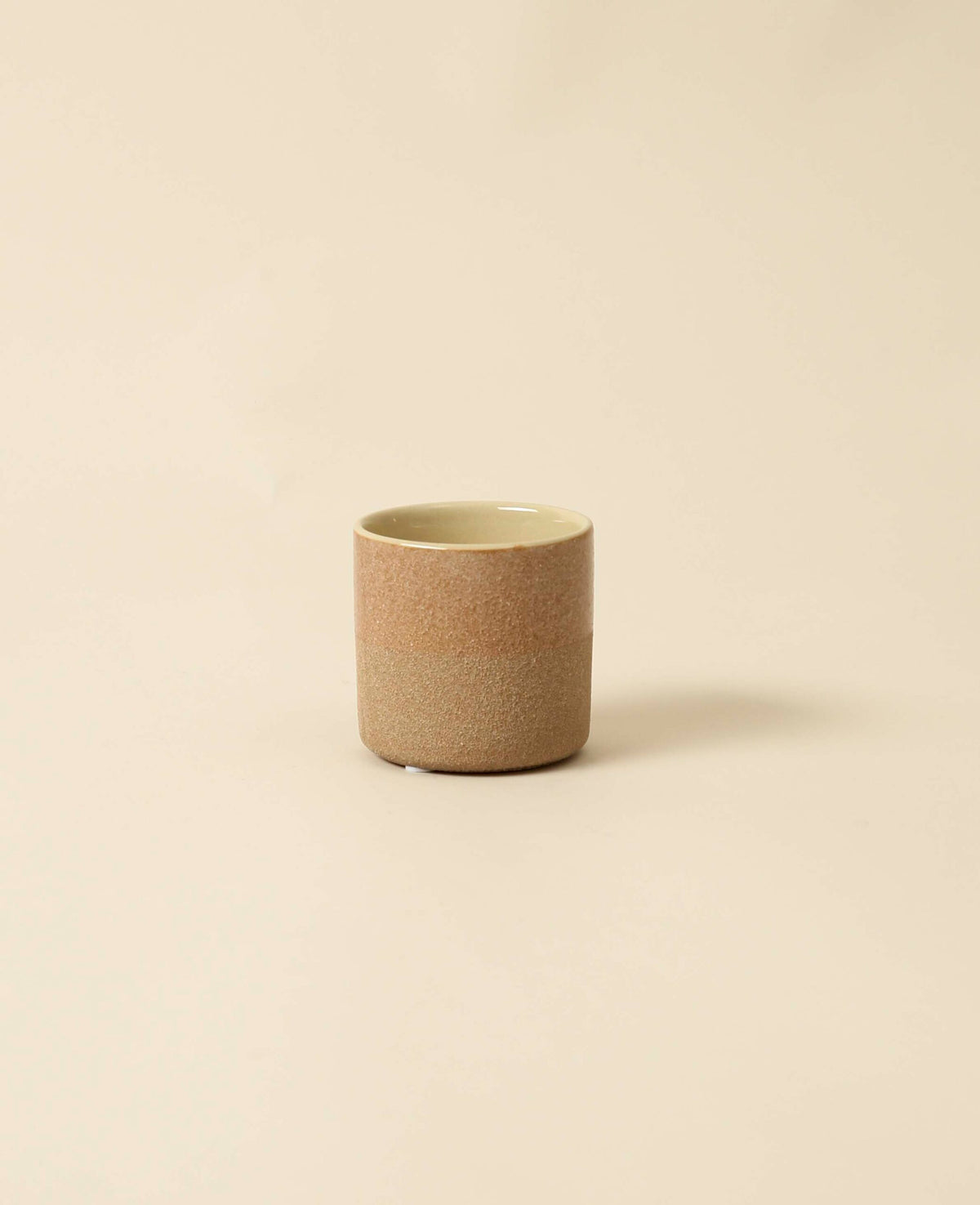 Terracottafarbener Mini Keramiktopf / Teelichthalter, Ø 7.5 cm x H 7.2 cm