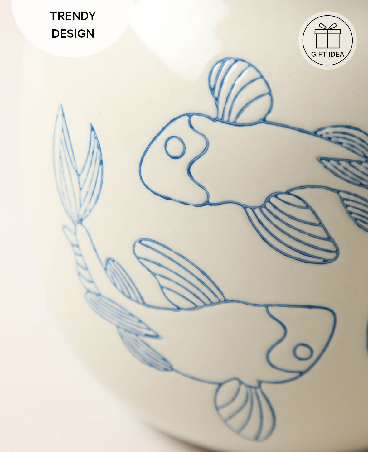 Ceramic vase Koy Fish, D18x20 cm