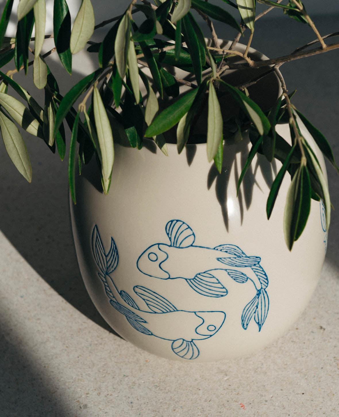 Ceramic vase Koy Fish, D18x20 cm
