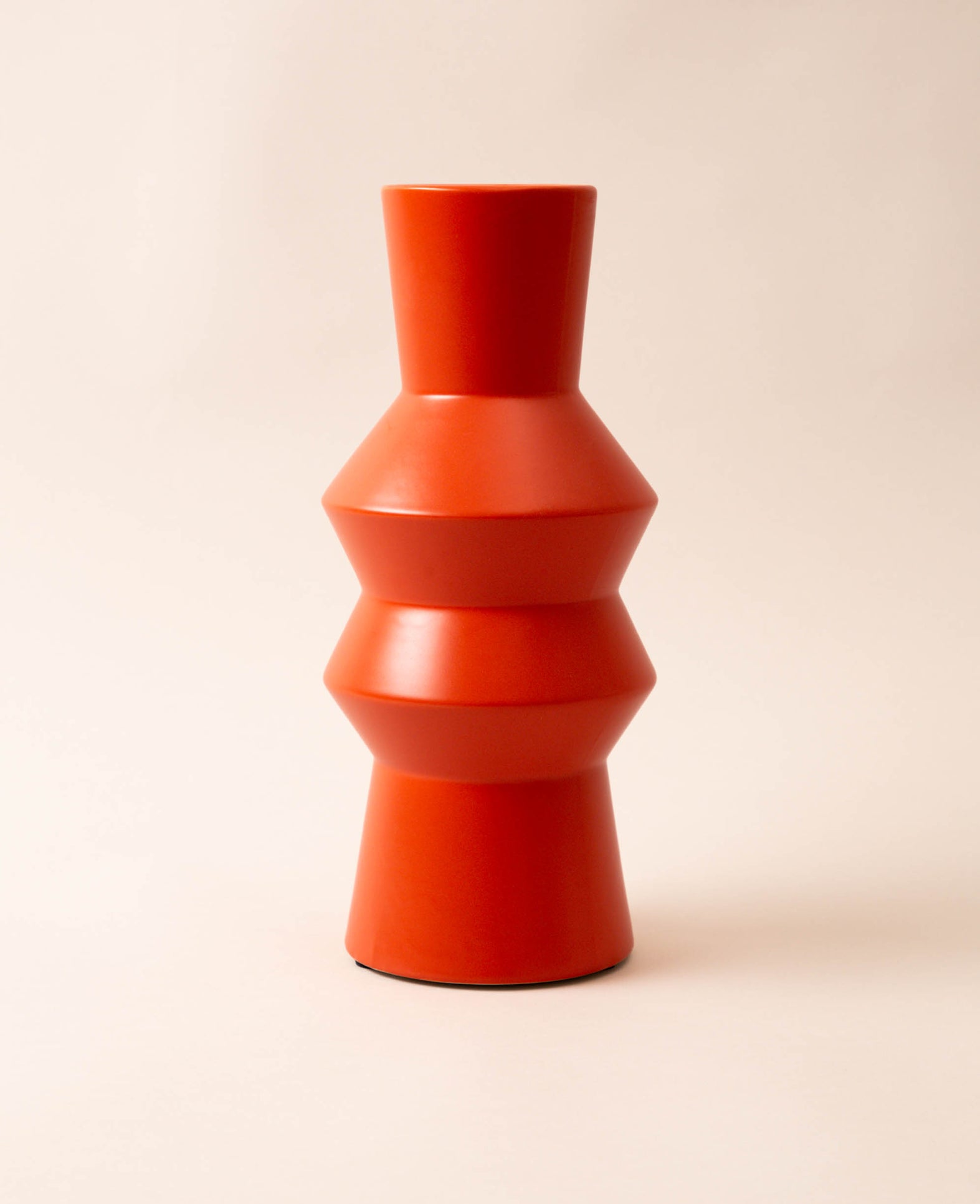 Grosse Vase aus Keramik in Orange, Ø 13 x H 31 cm