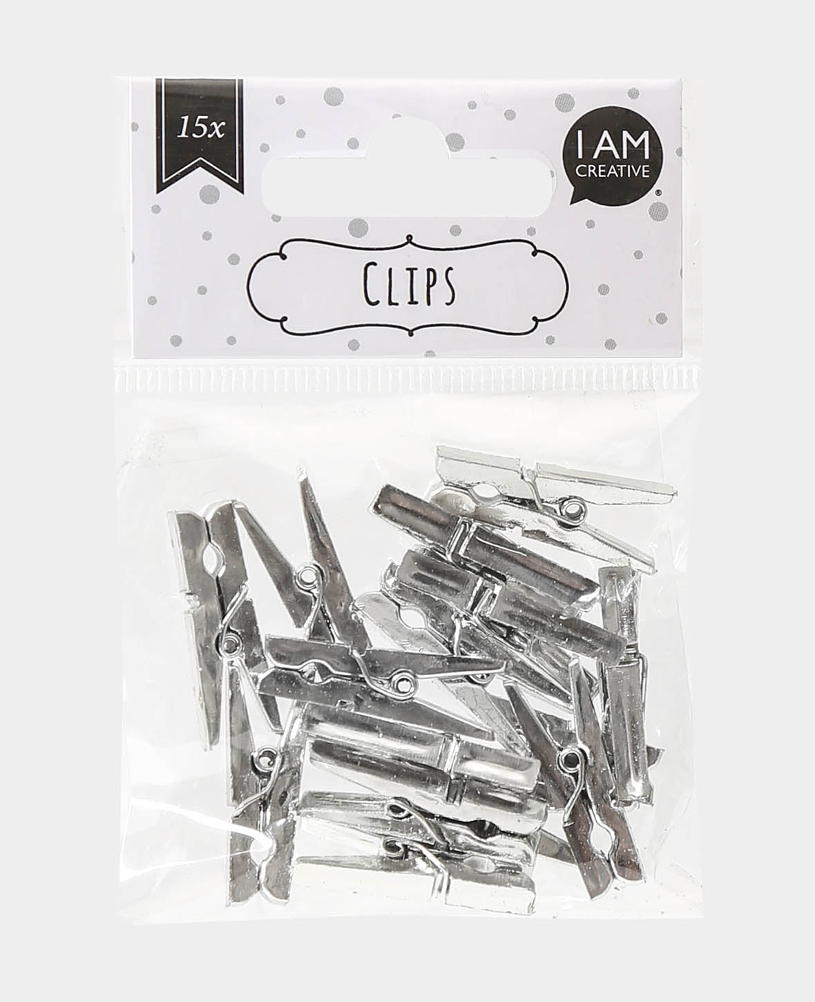 Agrafes en plastique argentées 4 x 30 mm, 15 pièces