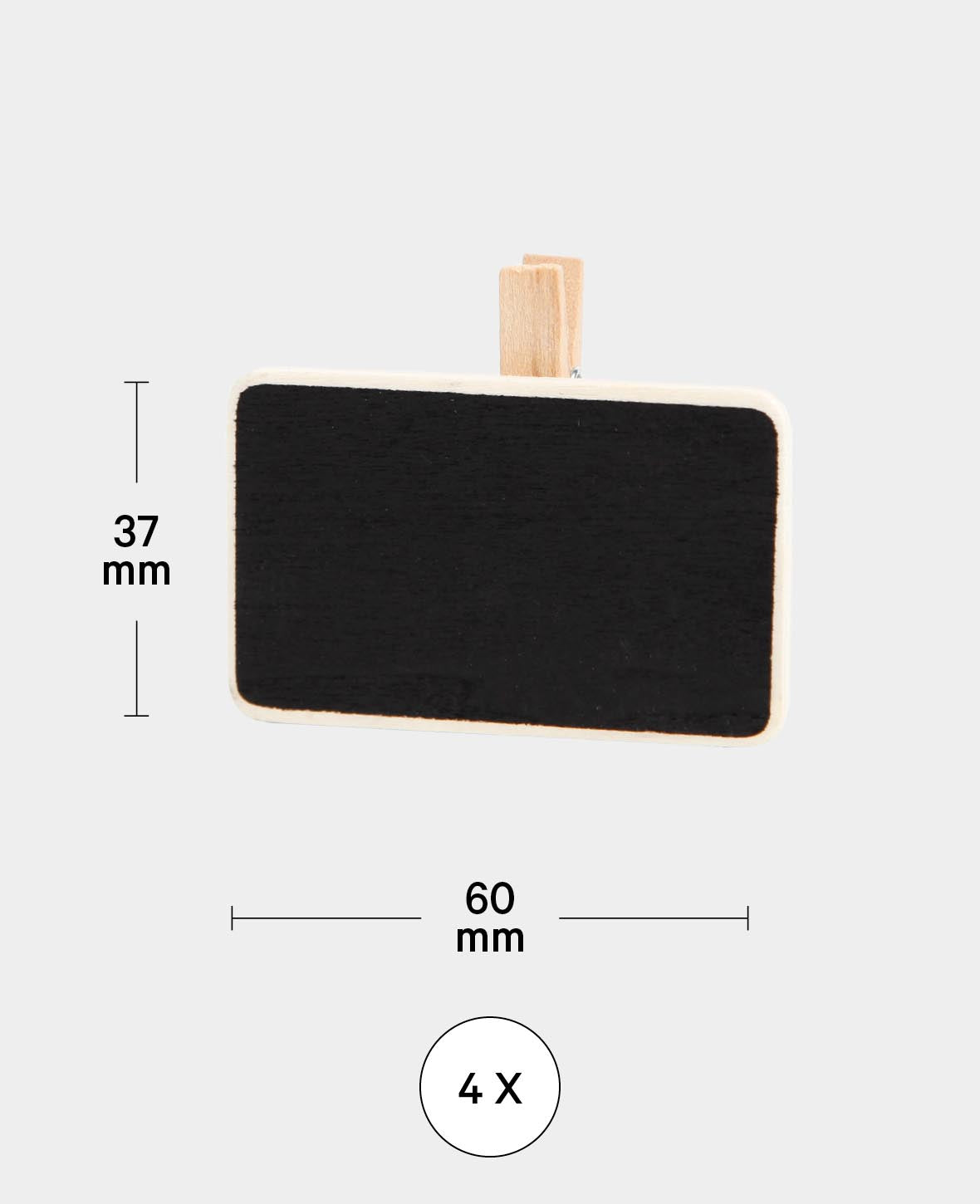 Panneaux en bois - Tableau noir rectangulaire, 4 pces