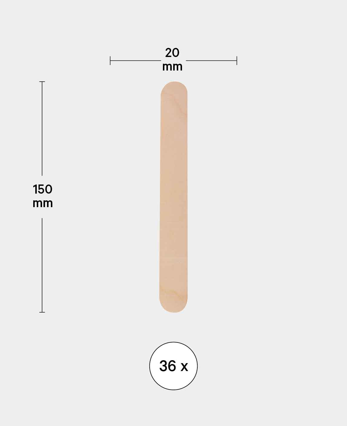 Craft sticks, 150 x 20 mm, 36 pcs.