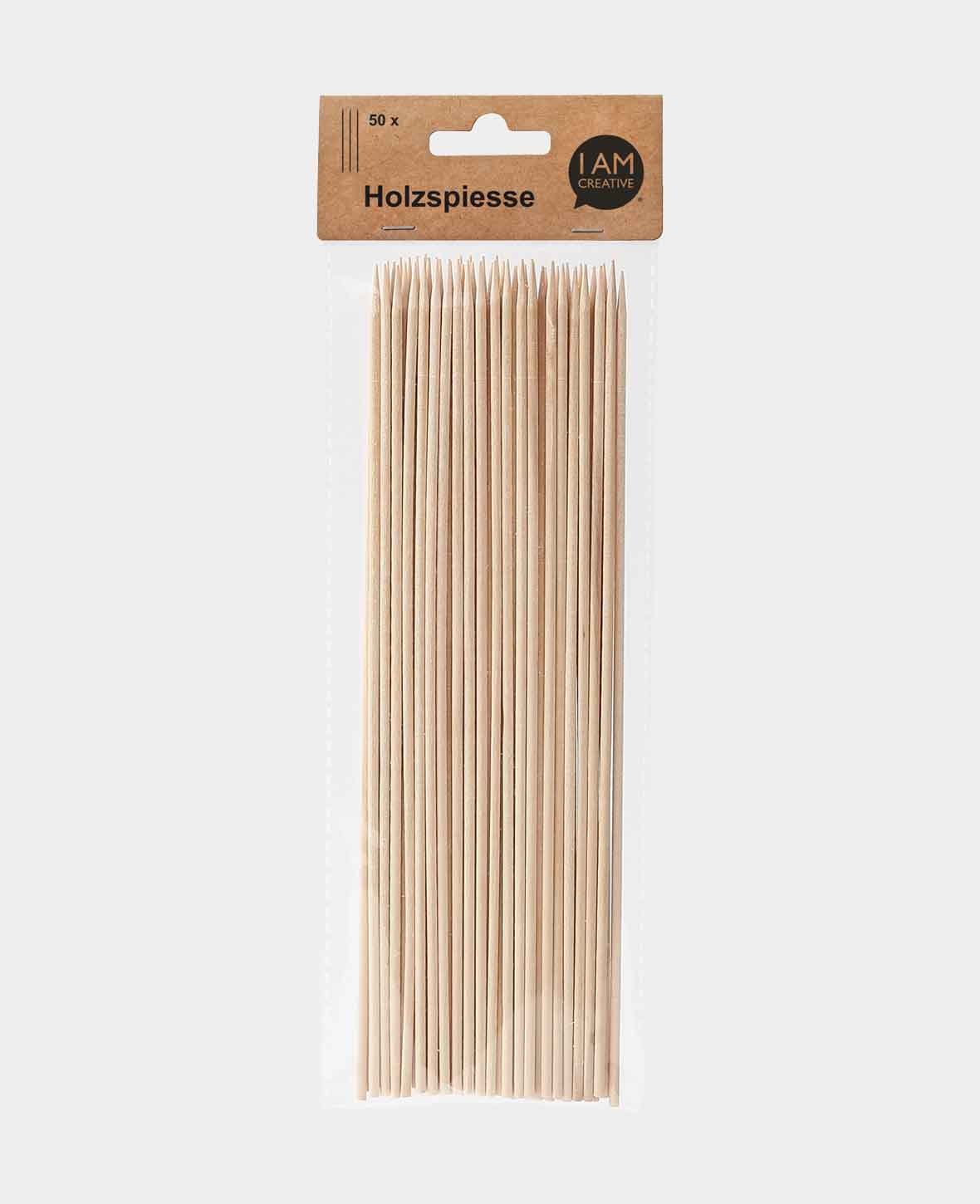 Wooden skewers natural 200 x 2.5 mm, 50 pcs.