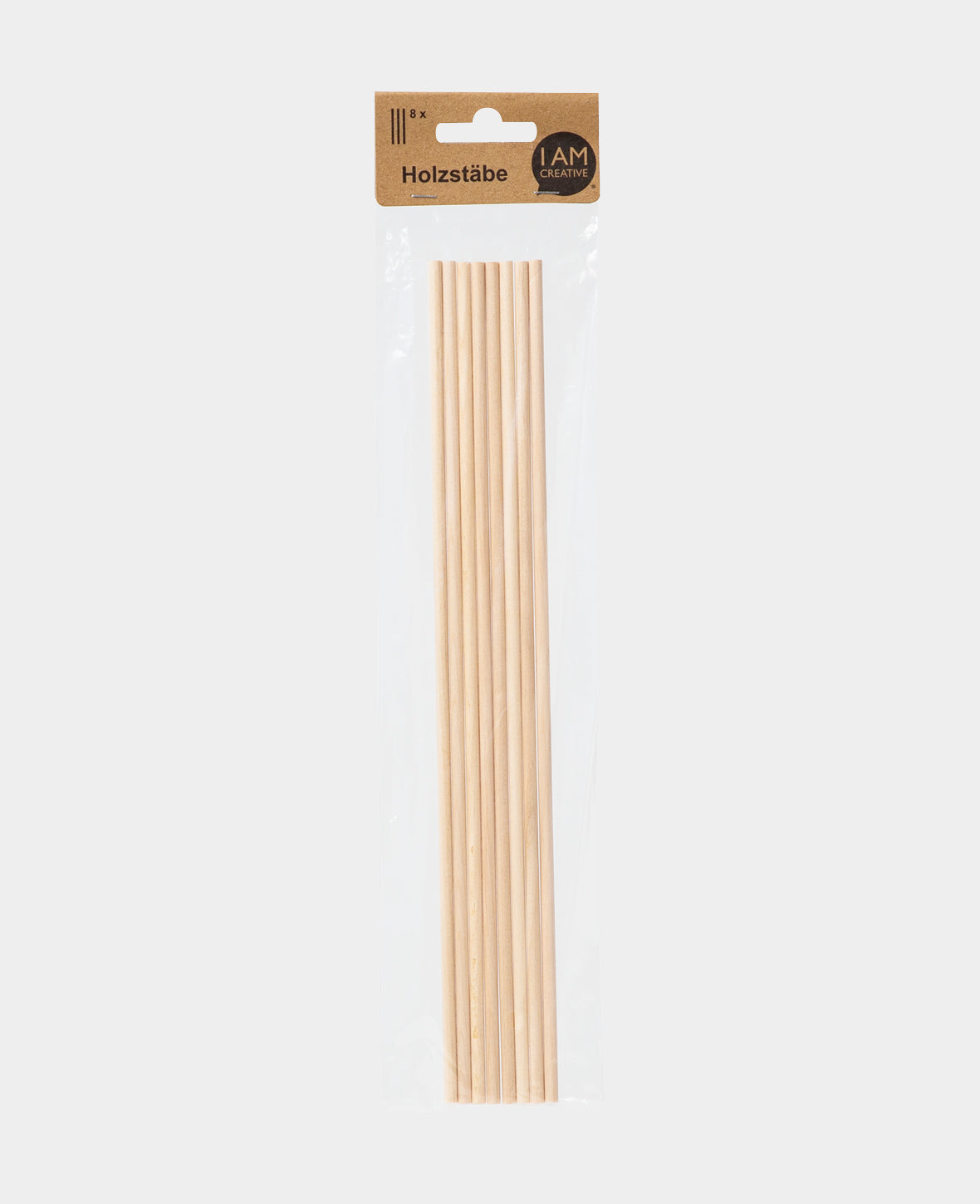 Wooden dowel, 30 cm x 5 mm, brown, 8 pcs.