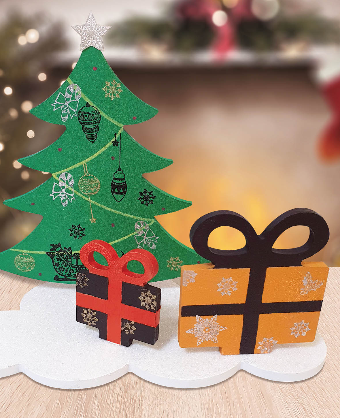 MDF Decorative Gift, 10 x 0.5 x 10 cm, Brown, 1 pc.