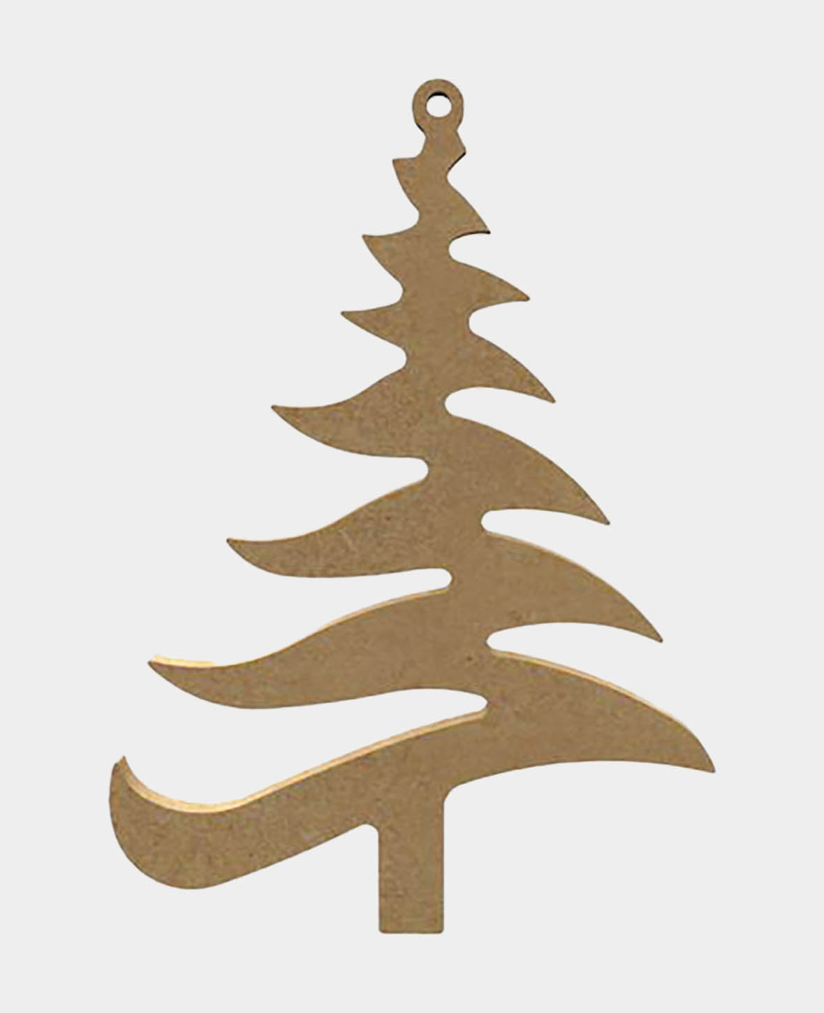MDF Decorative Christmas Tree, 10 x 0.5 x 15 cm, Brown, 1 pc.