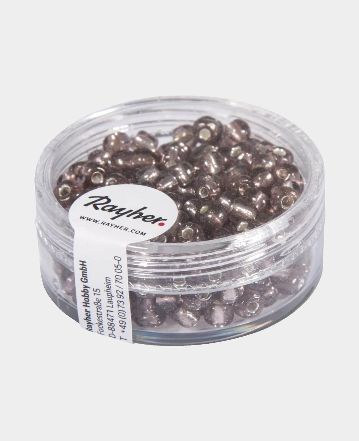 Rocailles lila ø 4 mm, mit Silbereinzug