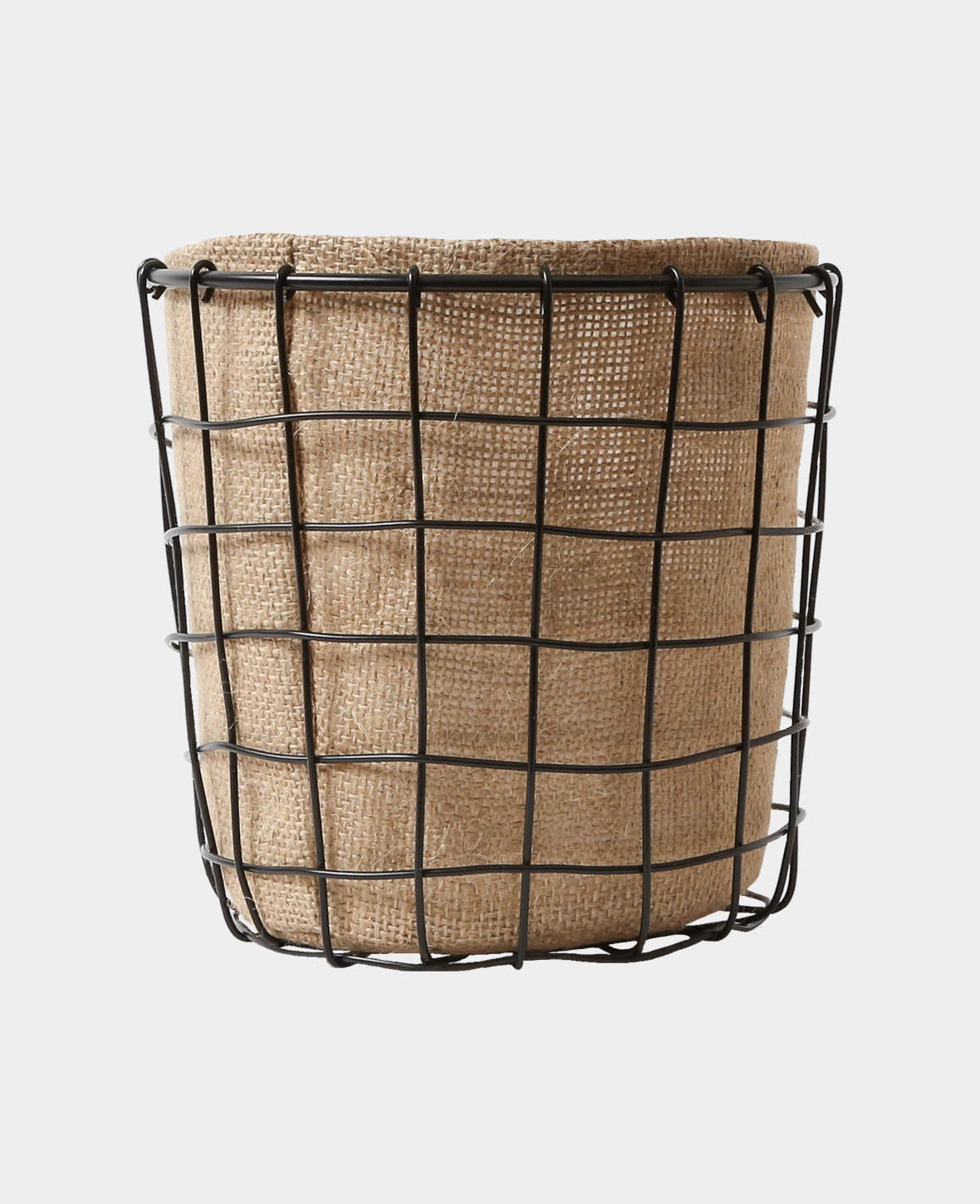 Metal basket with jute, 17x16cm