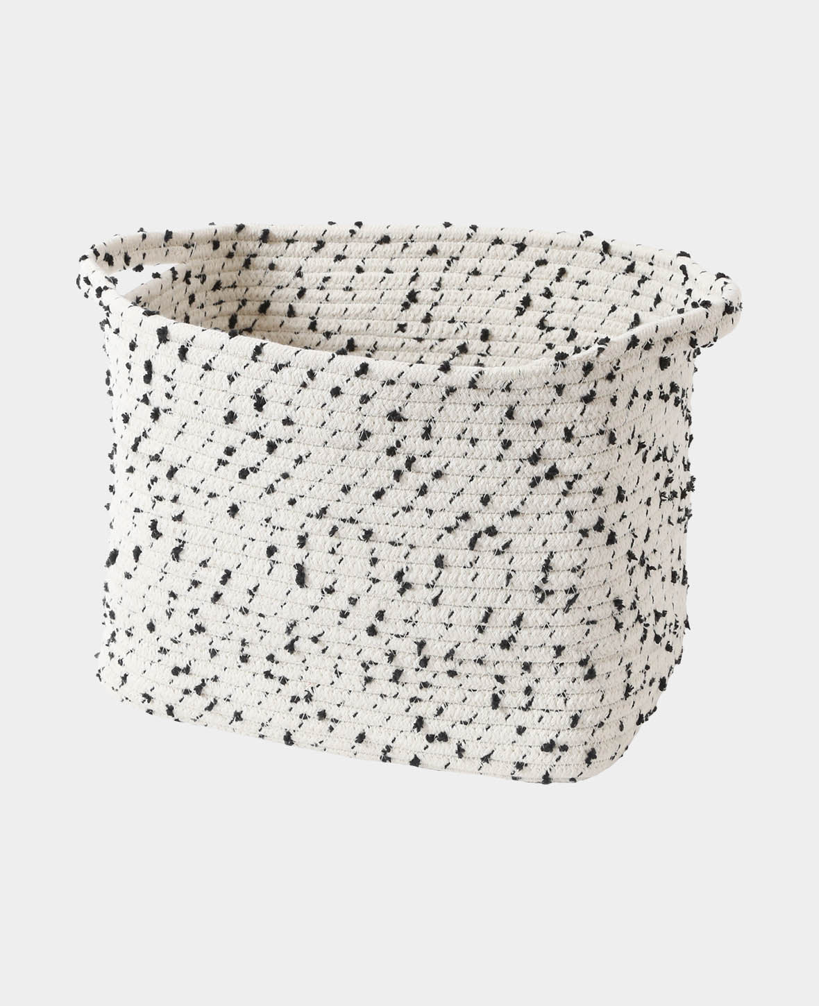 Cotton basket, B/W dotted, 25x17cm