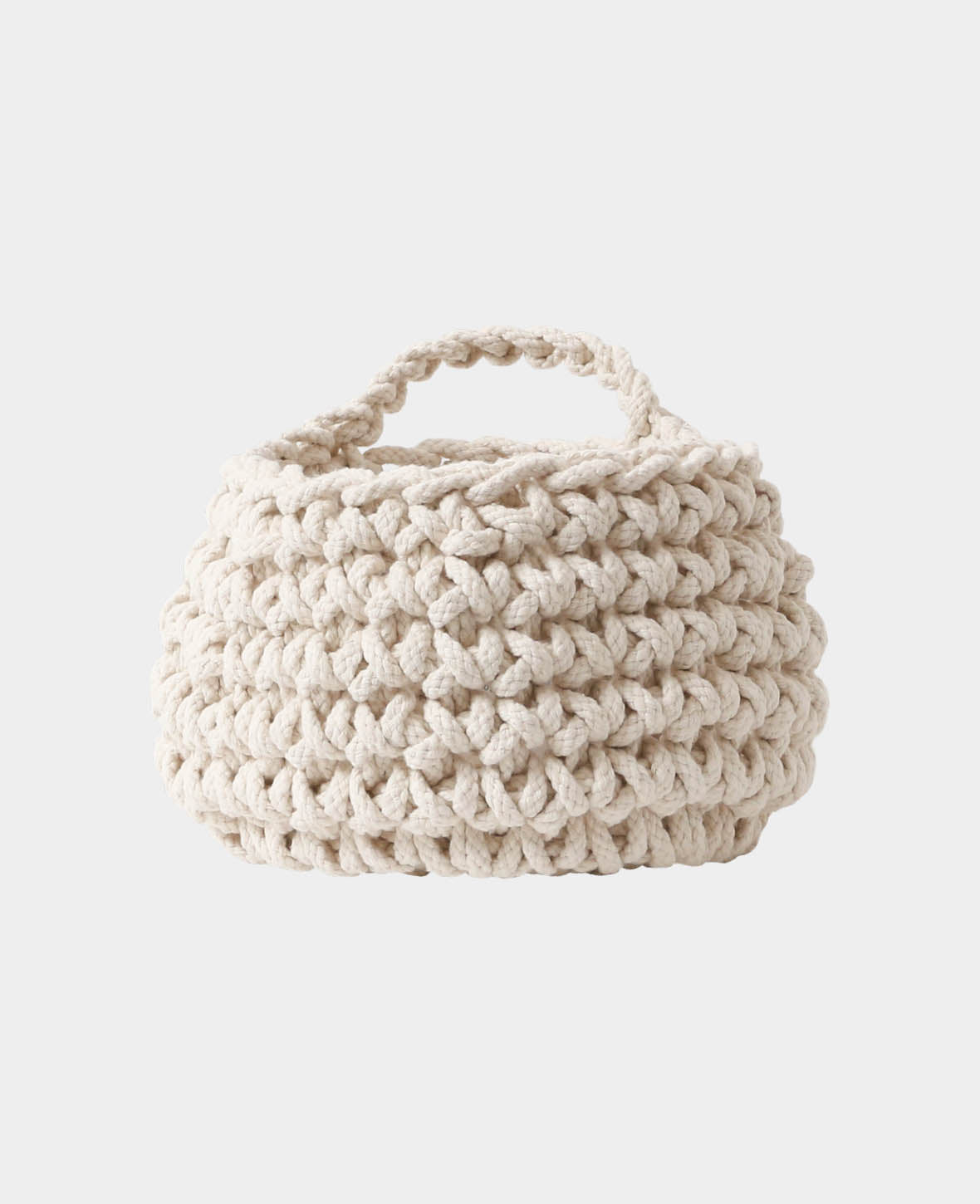 Crocheted basket, white, 11cm