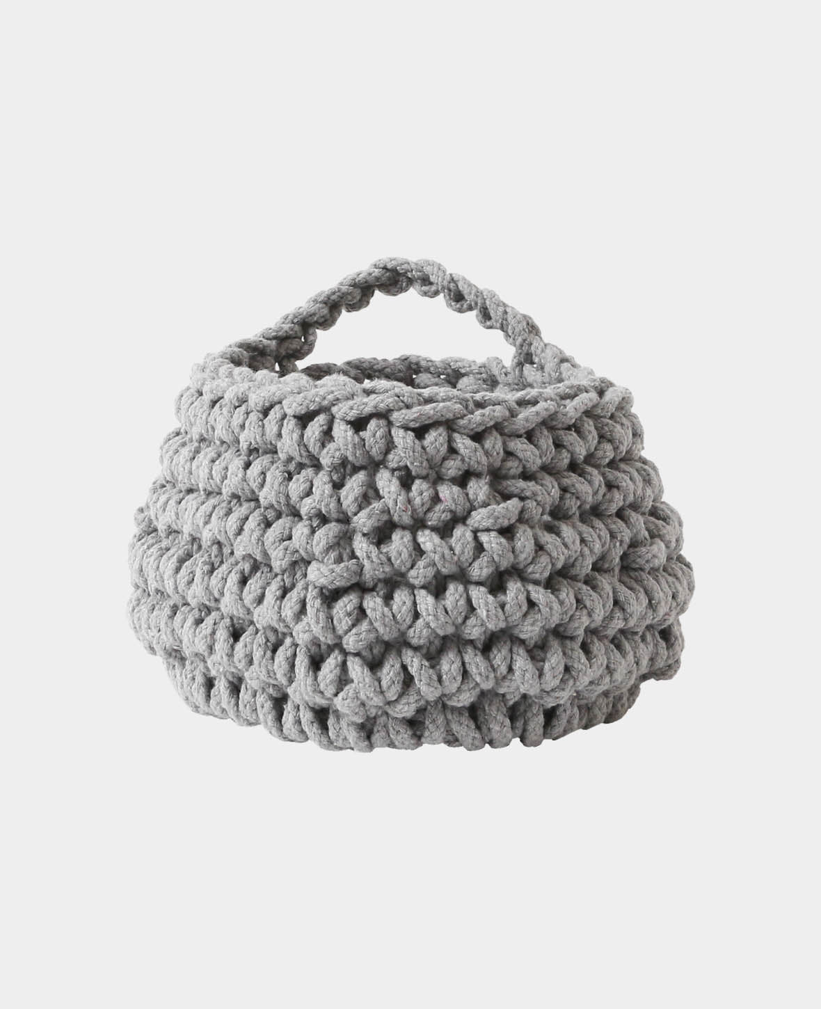 Crochet basket, grey, 11cm
