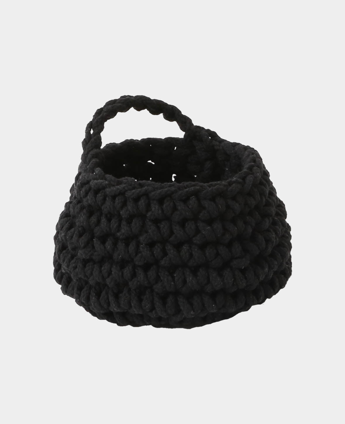 Crochet basket, black, 11cm