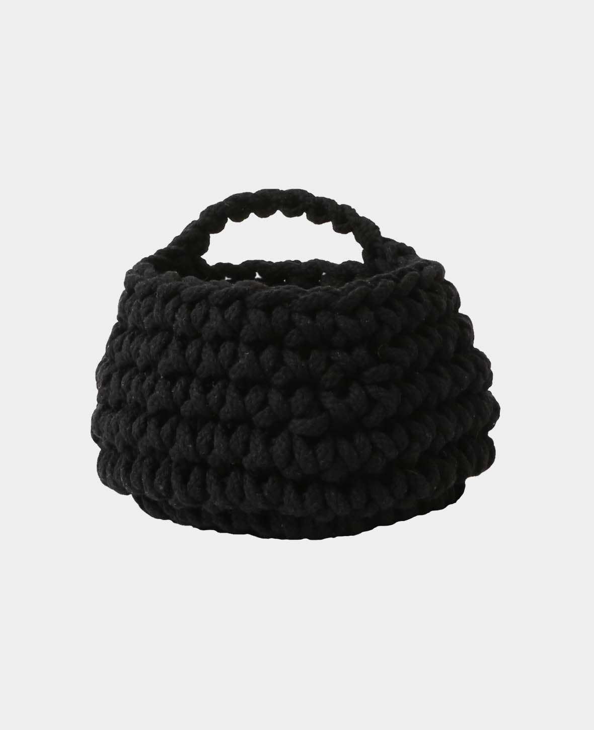 Crochet basket, black, 11cm