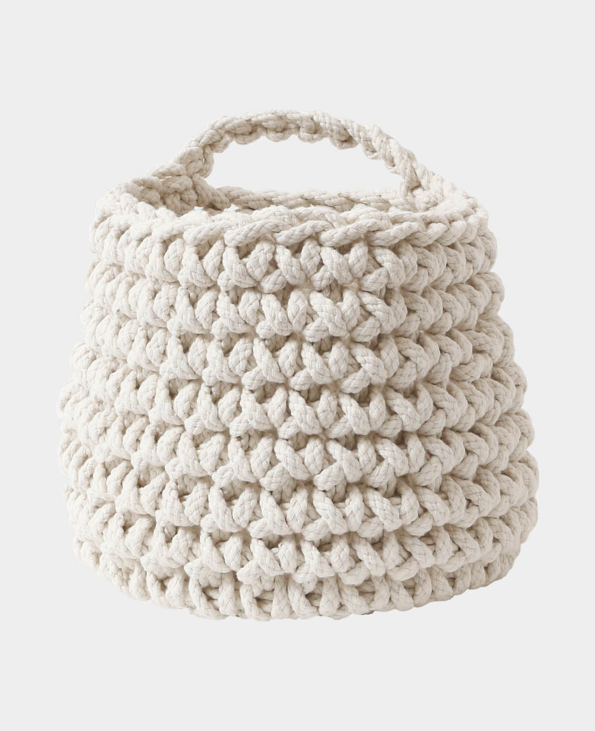 Crocheted basket, white, 17cm