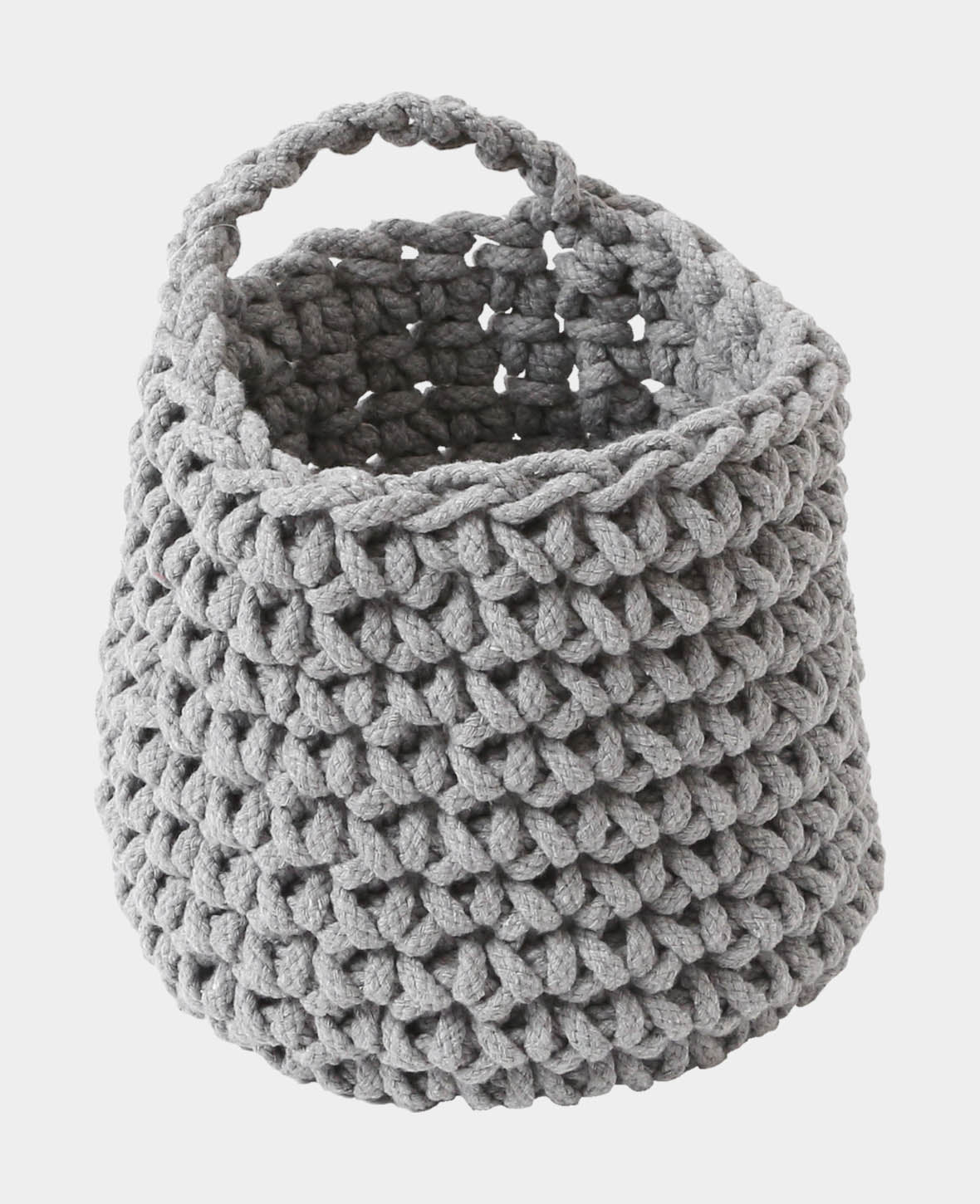 Crochet basket, grey, 17cm