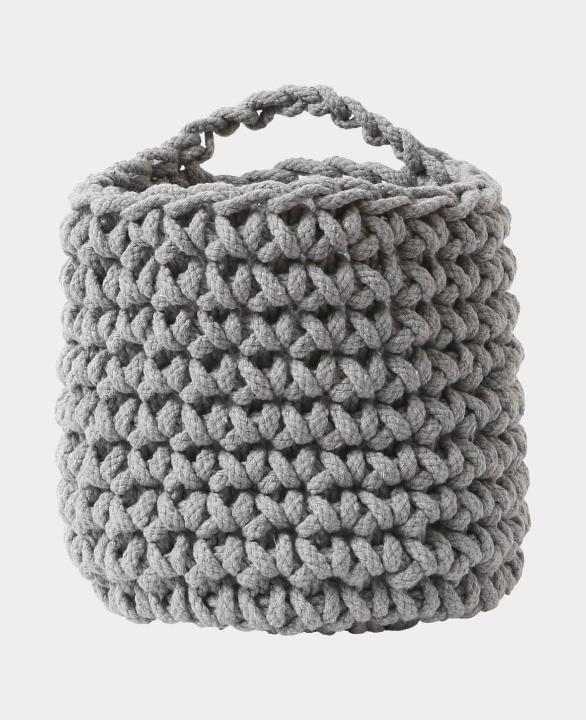Crochet basket, grey, 17cm