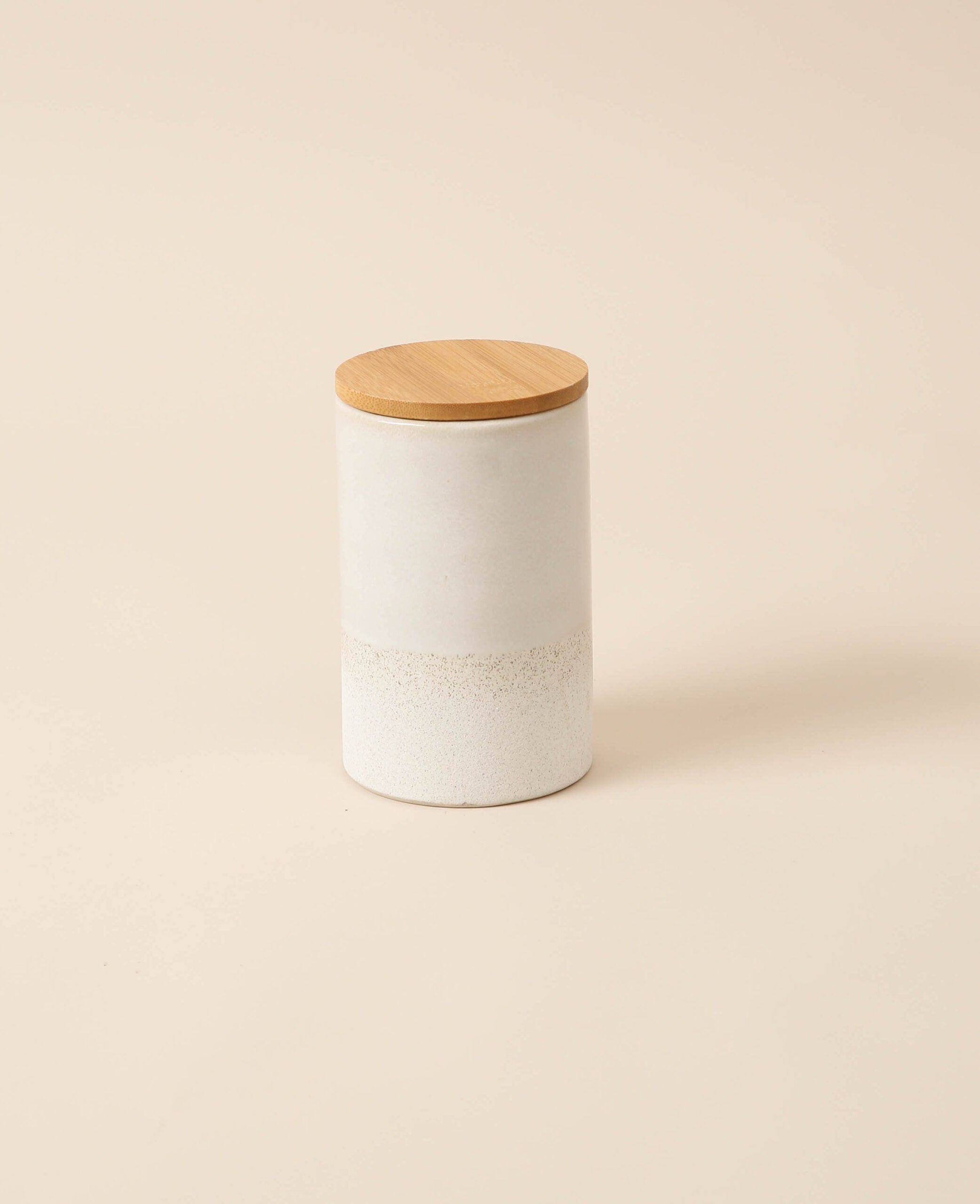 Round stone chest, beige, H16.7 x D10 cm