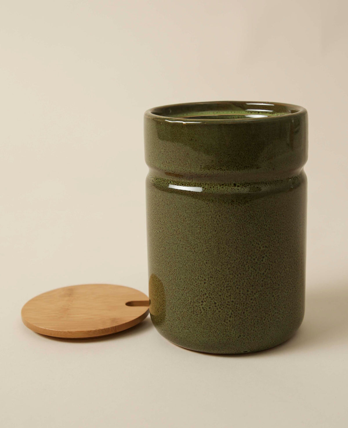 Boîte en céramique, olive, 11x16cm