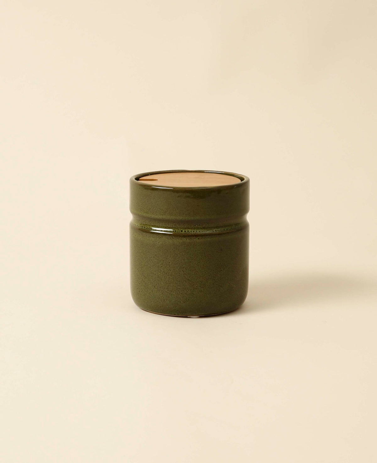 Ceramic jar, olive, 11x12cm